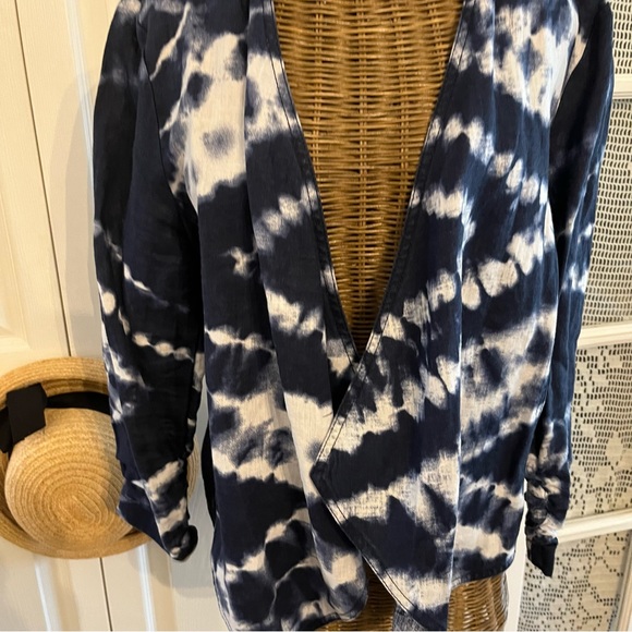 INC International Concept Tie Dye Linen Top , Sz M - Picture 5 of 10